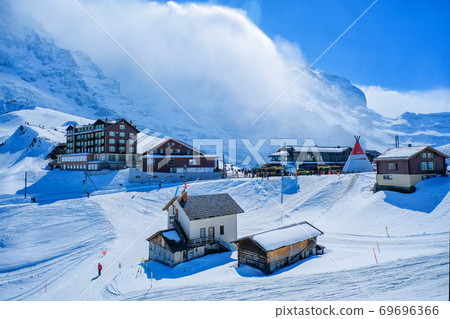 Kleine Scheidegg station, along the railway from Interlaken to Jungfraujoch (3,466 m). In daylight atI Switzerland 69696366