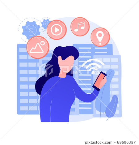 Connected living abstract concept vector illustration. 69696387