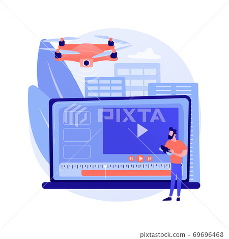 Aerial videography abstract concept vector illustration. 69696468