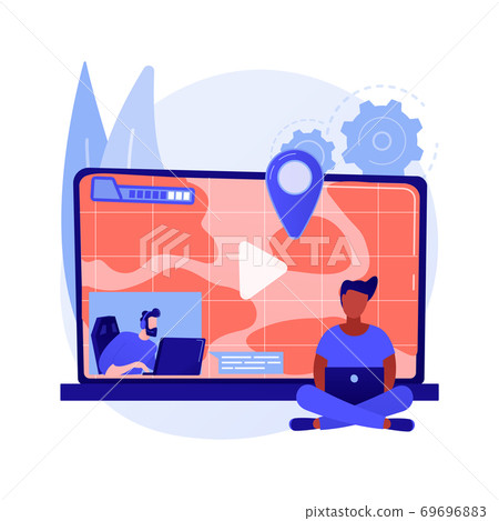 Video game walkthrough abstract concept vector illustration. 69696883