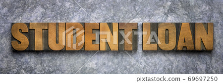 student loan concept in wood type student loan concept in wood type 69697250
