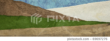 abstract landscape created with amate bark papers abstract landscape created with amate bark papers 69697276