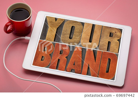 your brand word abstract on a tablet your brand word abstract on a tablet 69697442