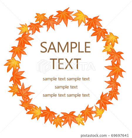 Maple round frame - Stock Illustration [69697641] - PIXTA
