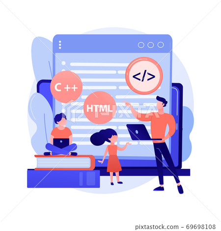 Computer programming camp abstract concept... - Stock Illustration ...