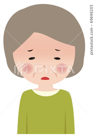 Female cute senior character has a hot fever 69698205