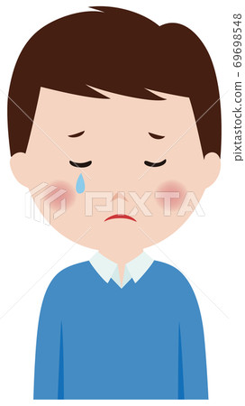 男性可愛的角色哭男 69698548