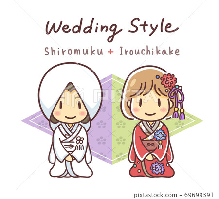 日式婚禮服(純白色和彩色) 日式婚禮服(純白色和彩色) 69699391