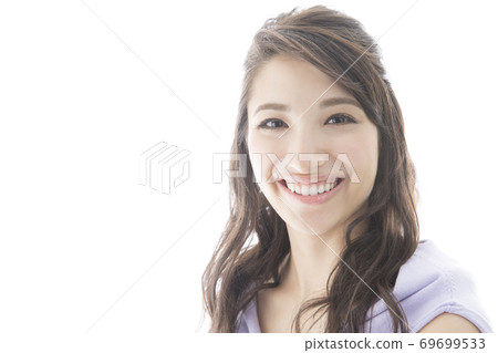 Woman with perm hair Woman with perm hair 69699533