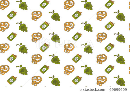 beer festival Oktoberfest party celebration concept seamless pattern greeting card 69699609