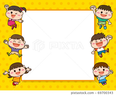 Children square frame yellow 69700343