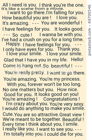 Wrapping English phrase for background _ Wedding confession Happy happiness Standard character 69700546