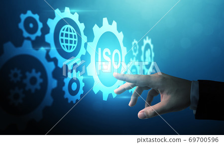Concept of ISO standards quality control assurance warranty business technology 69700596