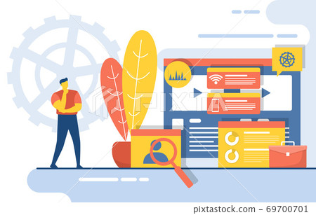 People Build Website Design Web Page Project Development Illustration 69700701