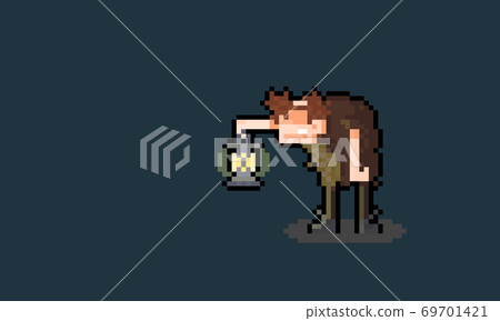 Pixel art cartoon igor character holding a... - Stock Illustration  [69701421] - PIXTA