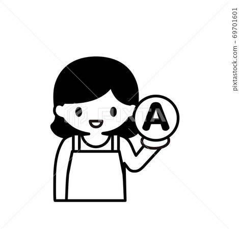 Illustration of a housewife who chose A 69701601