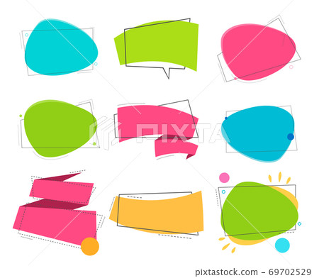Set color ribbon and bubble. Vector linear style. 69702529