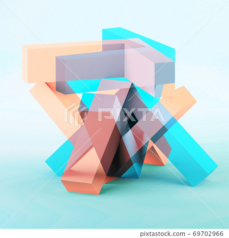 3d art, colorful geometric installation 69702966