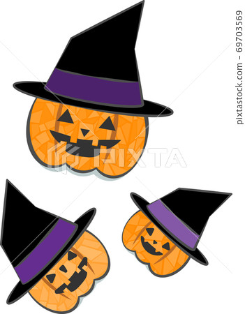 Jack-o-lanterns dancing happily Jack-o-lanterns dancing happily 69703569