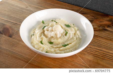 Homemade Cauliflower Puree or Colcannon with Mashed Cabbage Homemade Cauliflower Puree or Colcannon with Mashed Cabbage 69704775