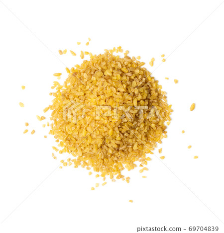 Bulgur, Bulgour or Bulghur Heap Isolated on White Background 69704839