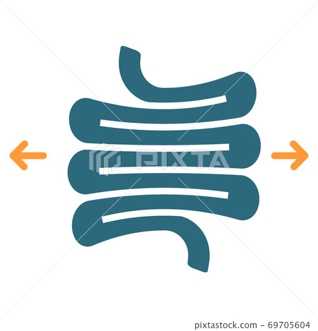 Irritable bowel syndrome colored icon. Diseases internal organ, Dolichosigma, intestine symbol Irritable bowel syndrome colored icon. Diseases internal organ, Dolichosigma, intestine symbol 69705604