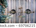 Empty glasses set in a modern restaurant 69706215