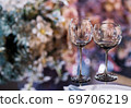 Empty glasses set in a modern restaurant 69706219