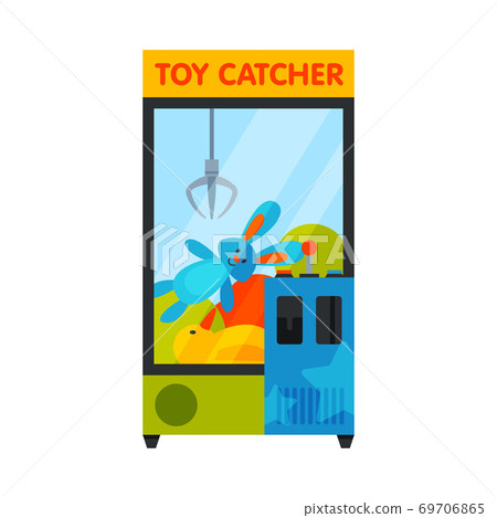 Claw Crane Game Machine, Gaming Computer Machinery Vector Illustration Claw Crane Game Machine, Gaming Computer Machinery Vector Illustration 69706865