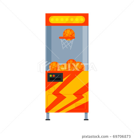 Basketball Game Machine, Amusement Gaming Machinery Vector Illustration Basketball Game Machine, Amusement Gaming Machinery Vector Illustration 69706873