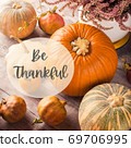 Autumn thanksgiving still life with pumpkins 69706995