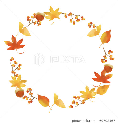 Autumn leaves frame with a gentle touch Autumn leaves frame with a gentle touch 69708367