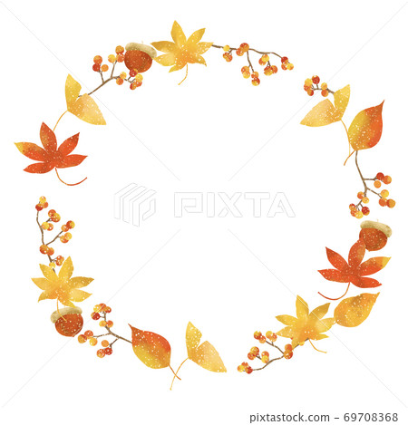 Autumn leaves frame with a gentle touch Autumn leaves frame with a gentle touch 69708368