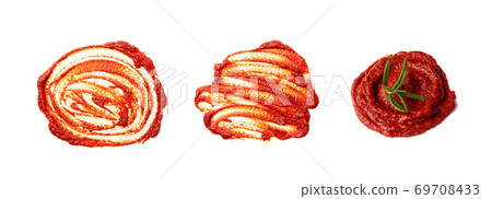 Ketchup Splash or Tomato Sauce Blob Isolated 69708433
