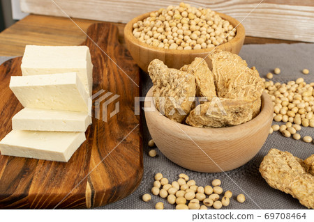 Raw Dehydrated Soy Meat or Soya Chunks Isolated Raw Dehydrated Soy Meat or Soya Chunks Isolated 69708464
