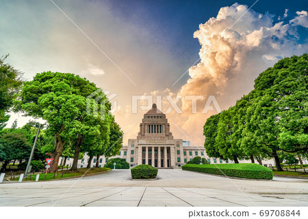 Chiyoda-ku, Tokyo Synthesis of the Diet Building and the evening sky 69708844