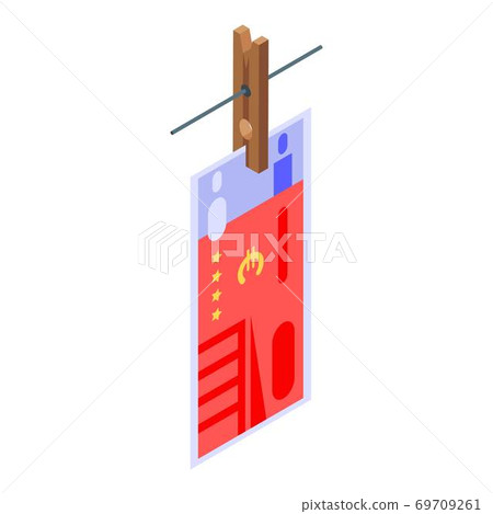 Euro money icon, isometric style Euro money icon, isometric style 69709261