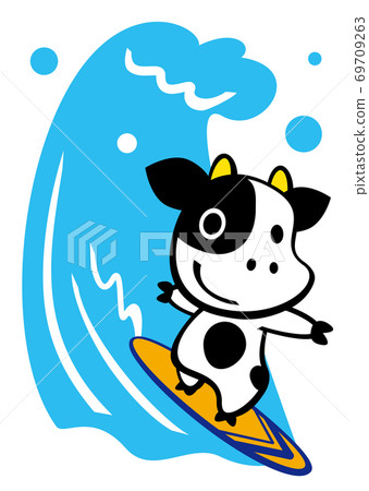 Ox enjoying surfing Ox enjoying surfing 69709263