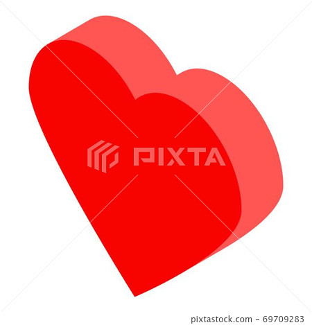 Red love heart icon, isometric style - Stock Illustration [69709283 ...