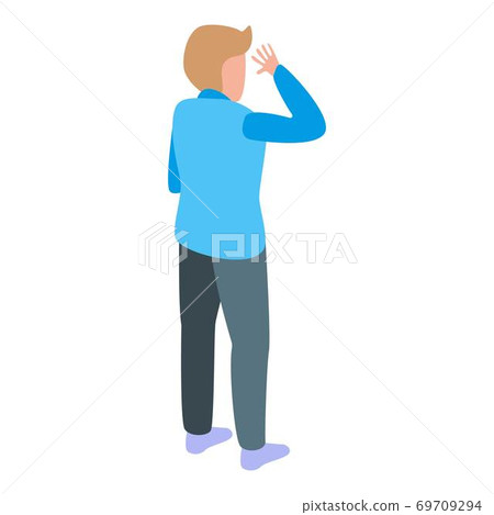 Boy at family doctor icon, isometric style 69709294