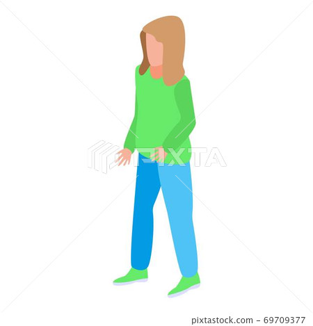 Family girl icon, isometric style Family girl icon, isometric style 69709377