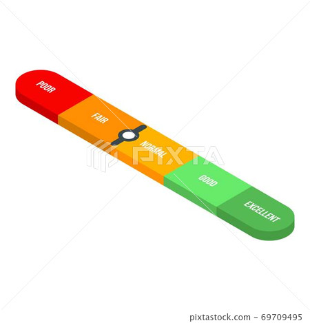 Fair credit score icon, isometric style Fair credit score icon, isometric style 69709495