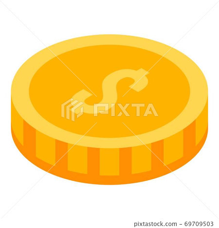 Gold dollar coin icon, isometric style - Stock Illustration [69709503 ...