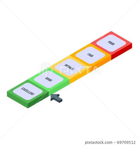 Good credit score icon, isometric style 69709512