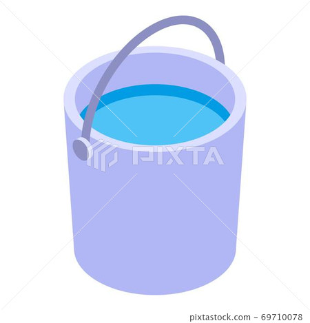 Water bucket icon, isometric style Water bucket icon, isometric style 69710078