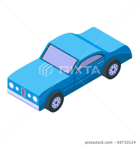 Old american car icon, isometric style 69710124