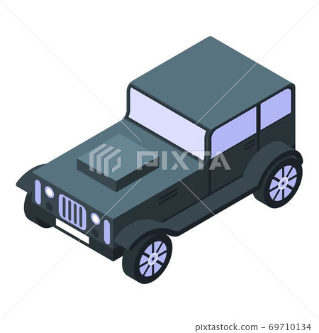 Retro black car icon, isometric style 69710134