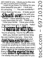 Wrapping English phrase for background _ Wedding confession Happy happiness (with font) 69710320