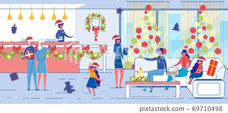 Hotel Staff Greet and Wish quests Merry Christmas. Hotel Staff Greet and Wish quests Merry Christmas. 69710498