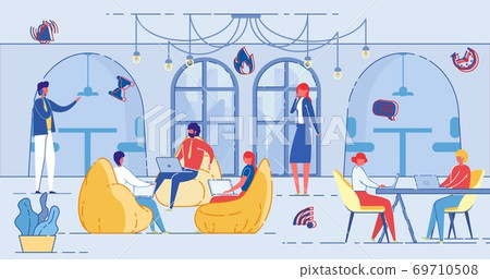Office Worker in Meeting Room, Coworking Flat. Office Worker in Meeting Room, Coworking Flat. 69710508